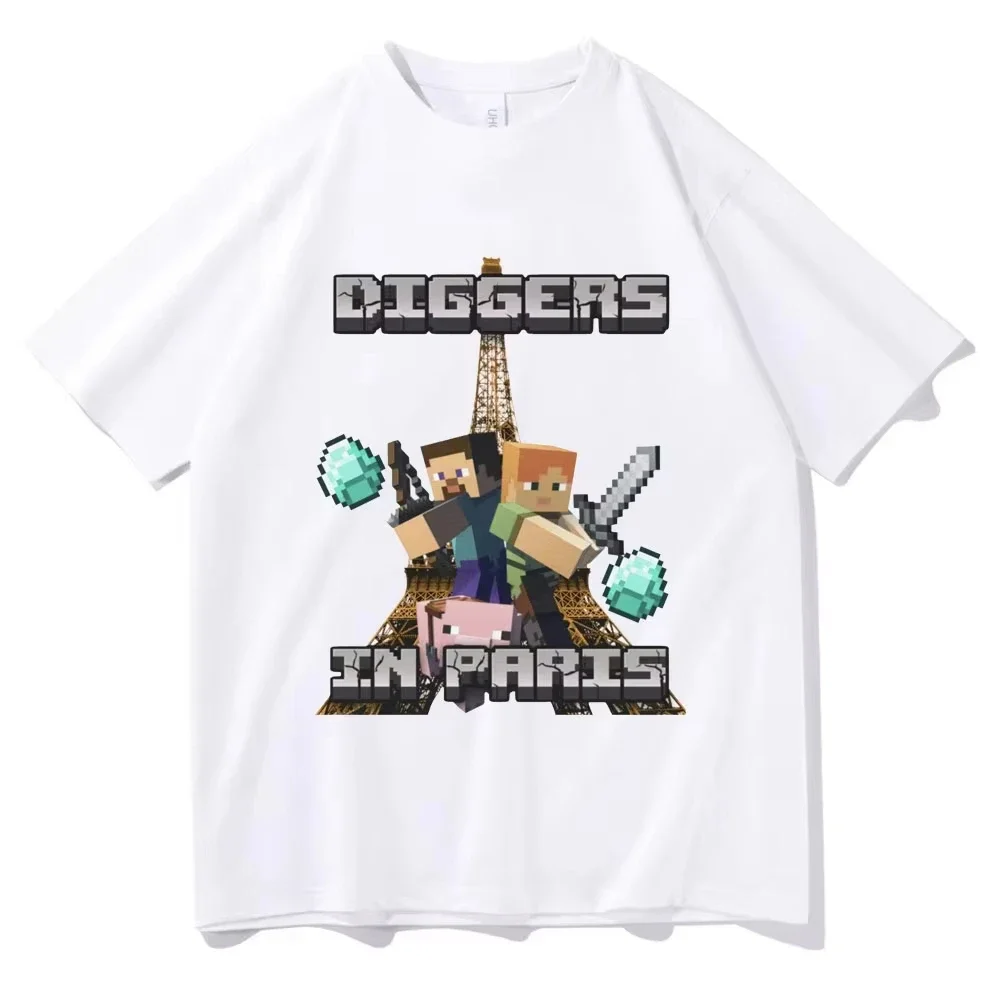 

2025 Diggers in Paris Miners Футболка с рисунком Otaku Game Забавная футболка Женская модная уличная одежда Мужские повседневные футболки Топы