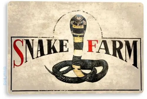 TIN SIGN Snake Farm Metal Décor Art Pet Store Cage Zoo A740-Aluminum