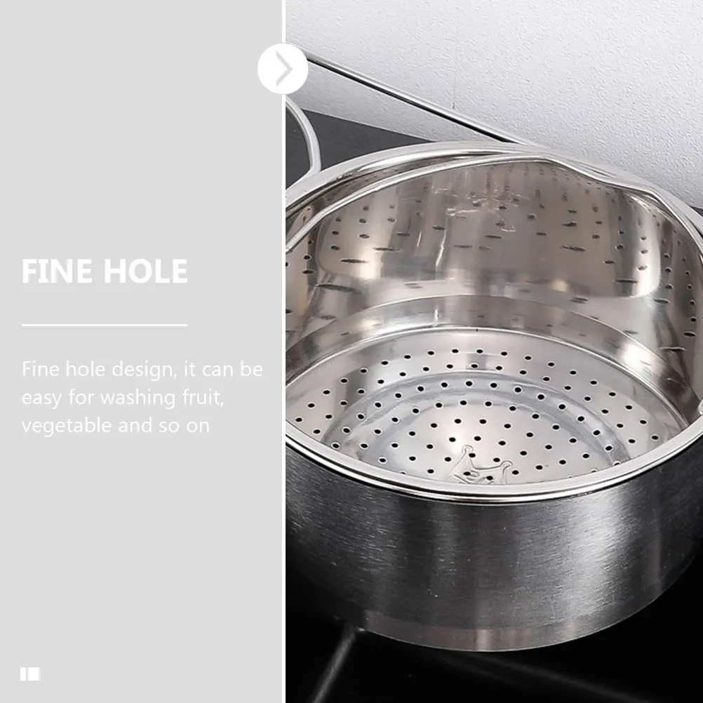 

Multi Function Stainless Steel Strainer Fruit Vegetable Washer Fine Holes Design Quick Drainage Convenient Home Kitchen