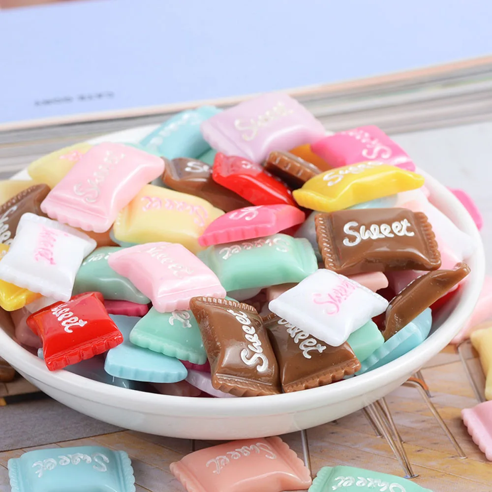 10pcs/lot 3D Resin Candy Nail Art Decorations Sweet Cream Designs Cute 15*22mm Charms Kawaii Press On Nails Designer Accessories