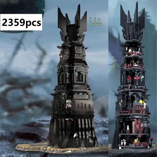 Orthanc 타워 빌딩 블록 벽돌 모델, 10237 호환, 생일 장난감 선물 16010, 2359PCs  Best5