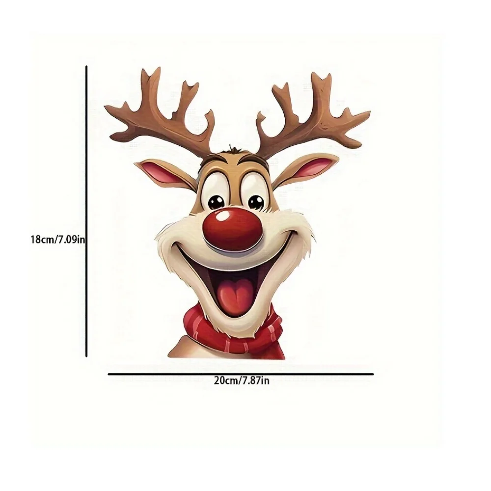 1pc Christmas Holiday Reindeer Car Window Sticker - Durable PVC Material, Cheerful Elk Design for Vehicle Side Window