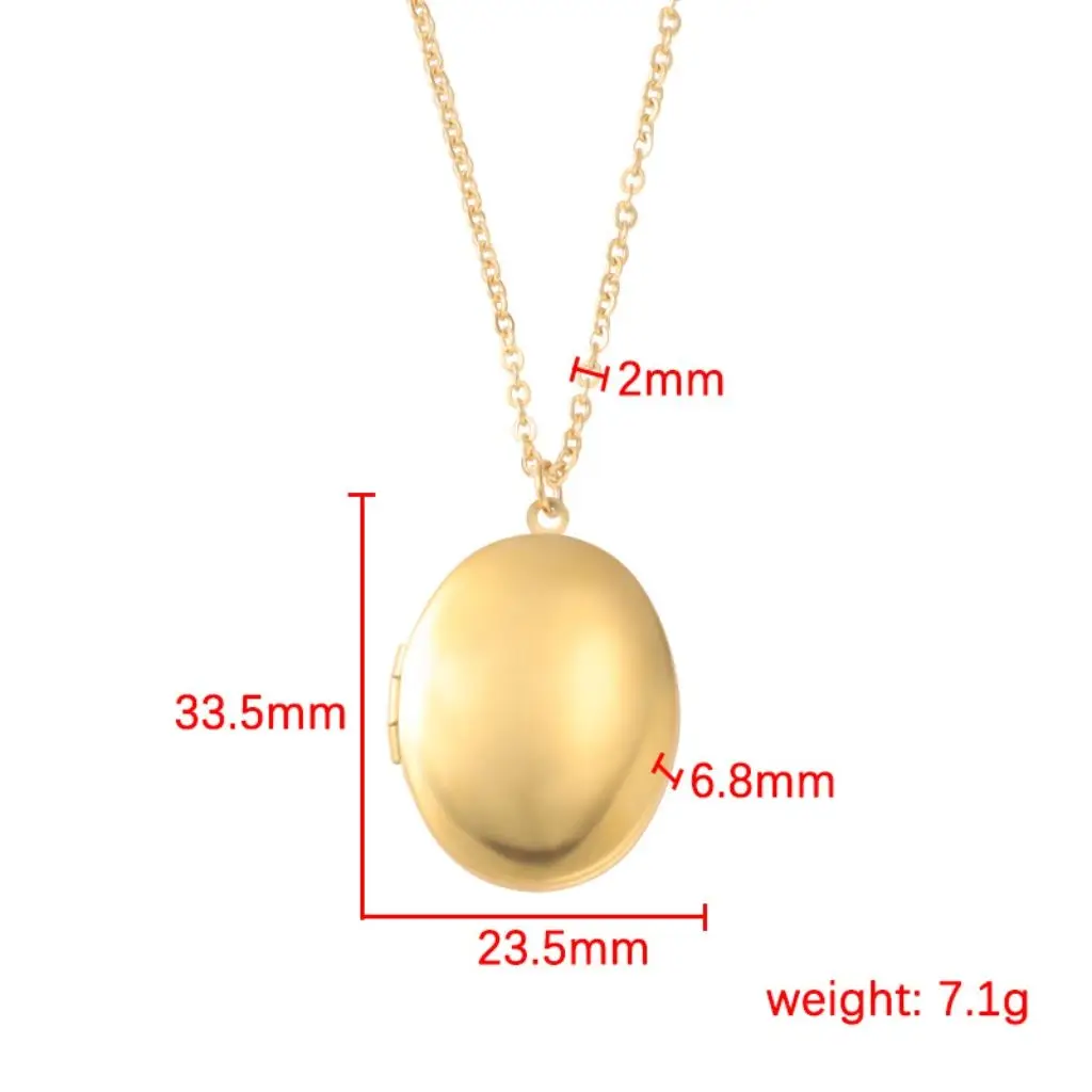 

10Pcs/Lot Mirror Polish Stainless Steel Oval Picture Box Pendant Necklace Jewelry Friend Lovers Gift Can Open