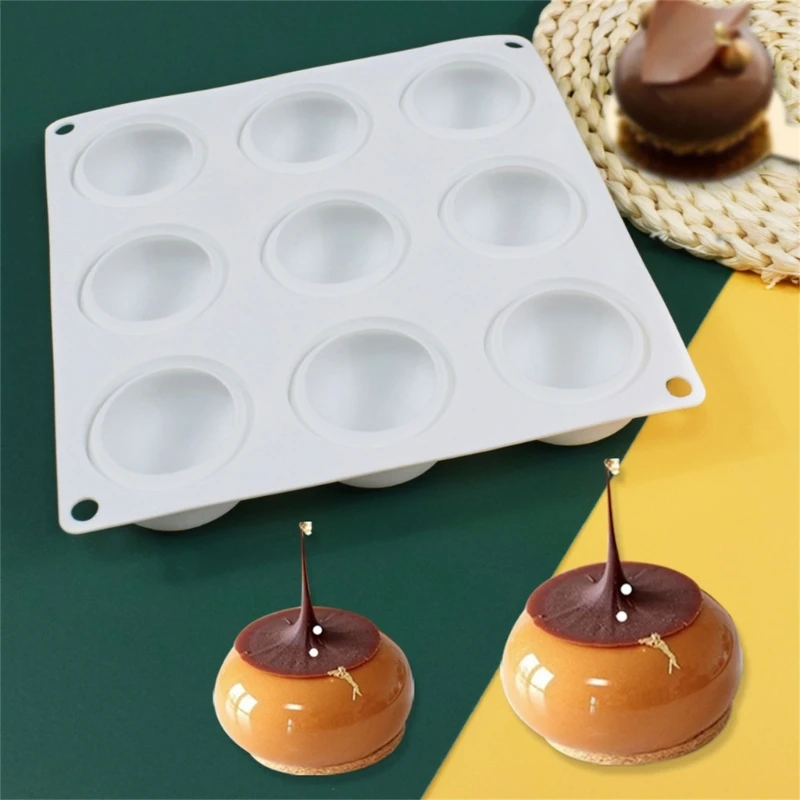 Semi-Circular/Flat Circular Silicone Mold for DIY Mousse Jelly Puddings