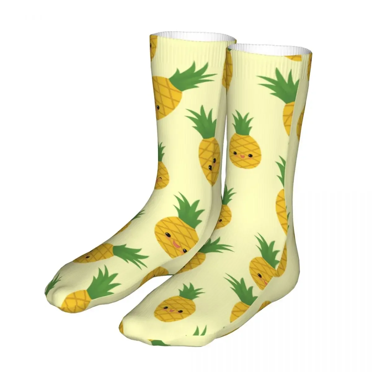 Happy Smiling Pineapples Women Socks 2022 Men Sport Socks