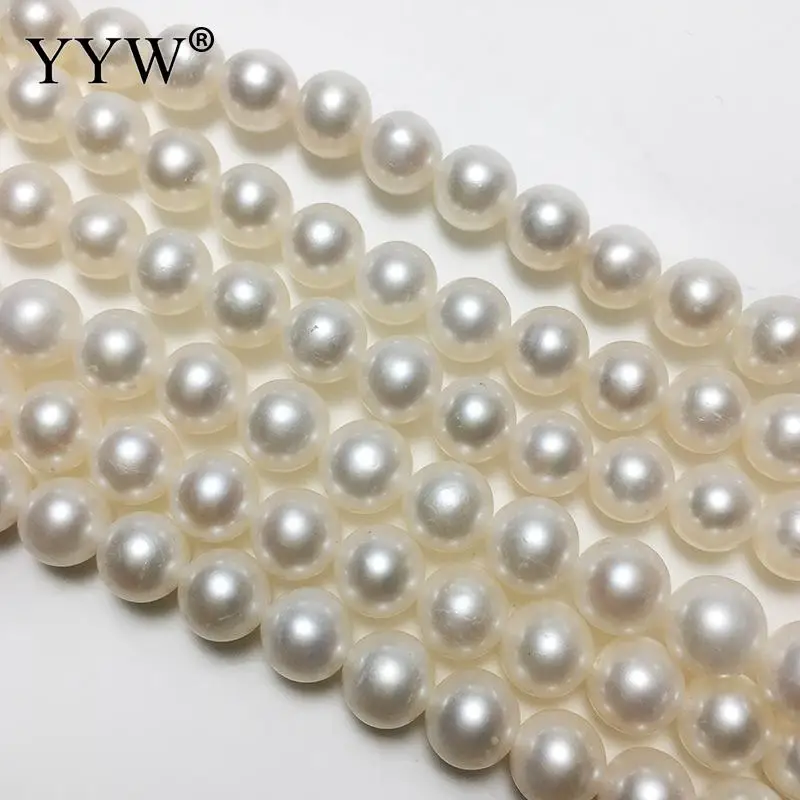 Aaaa+ Grade Natural Freshwater Pearl 7-8mm Circular Strong Light White Nude Pearls Jewelry Making DIY Necklace Bracelet