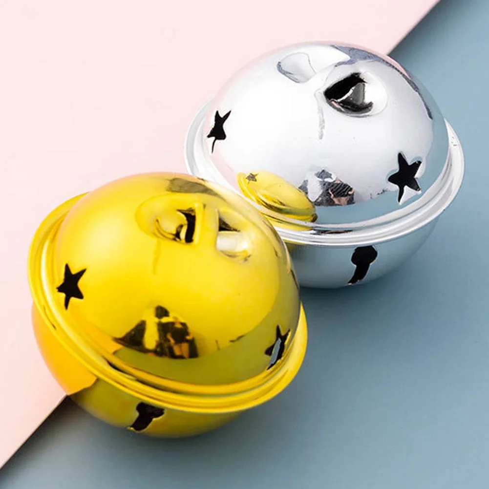Cascabeles navideños de 40 mm, cascabeles de estrella de cinco puntas, campanas decorativas de metal, adorno para decoración de árbol de Navidad