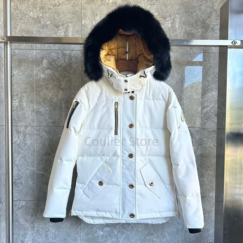 سترة نسائية كندية سفلية، معطف دافئ سميك، سترة نسائية بيضاء مناسبة للمناطق الثلجية الباردة للغاية #5