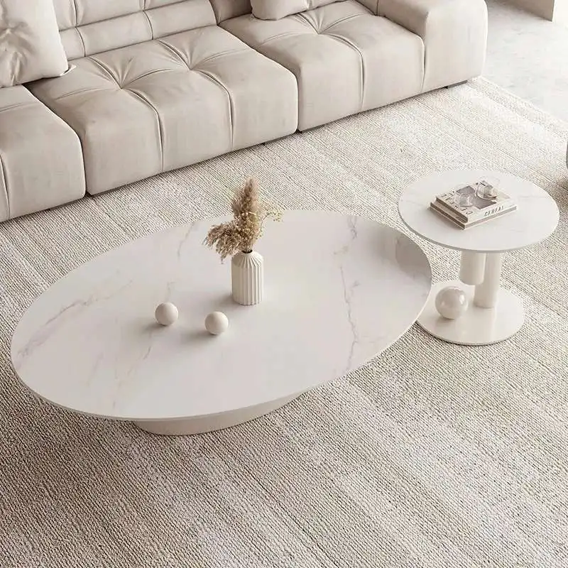 

Insulation White Coffee Tables Modern Minimalist Office Round Luxury Tables Sets Living Room Stolik Kawowy Household Items