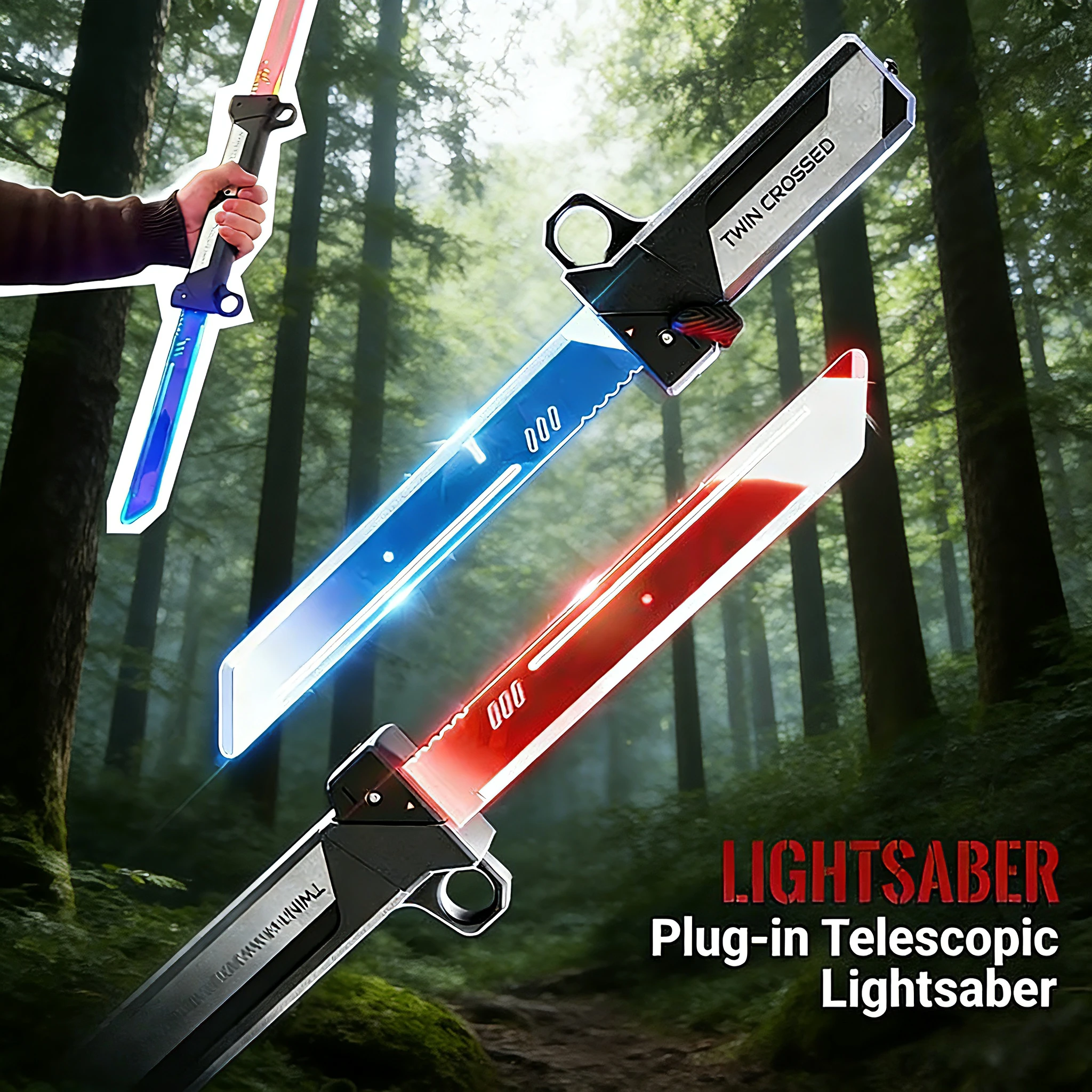 

Новая растягивающаяся двухлопастная игрушка-световой меч для снятия стресса со светодиодным светом, игрушка-меч на палец, подарочные украшения.