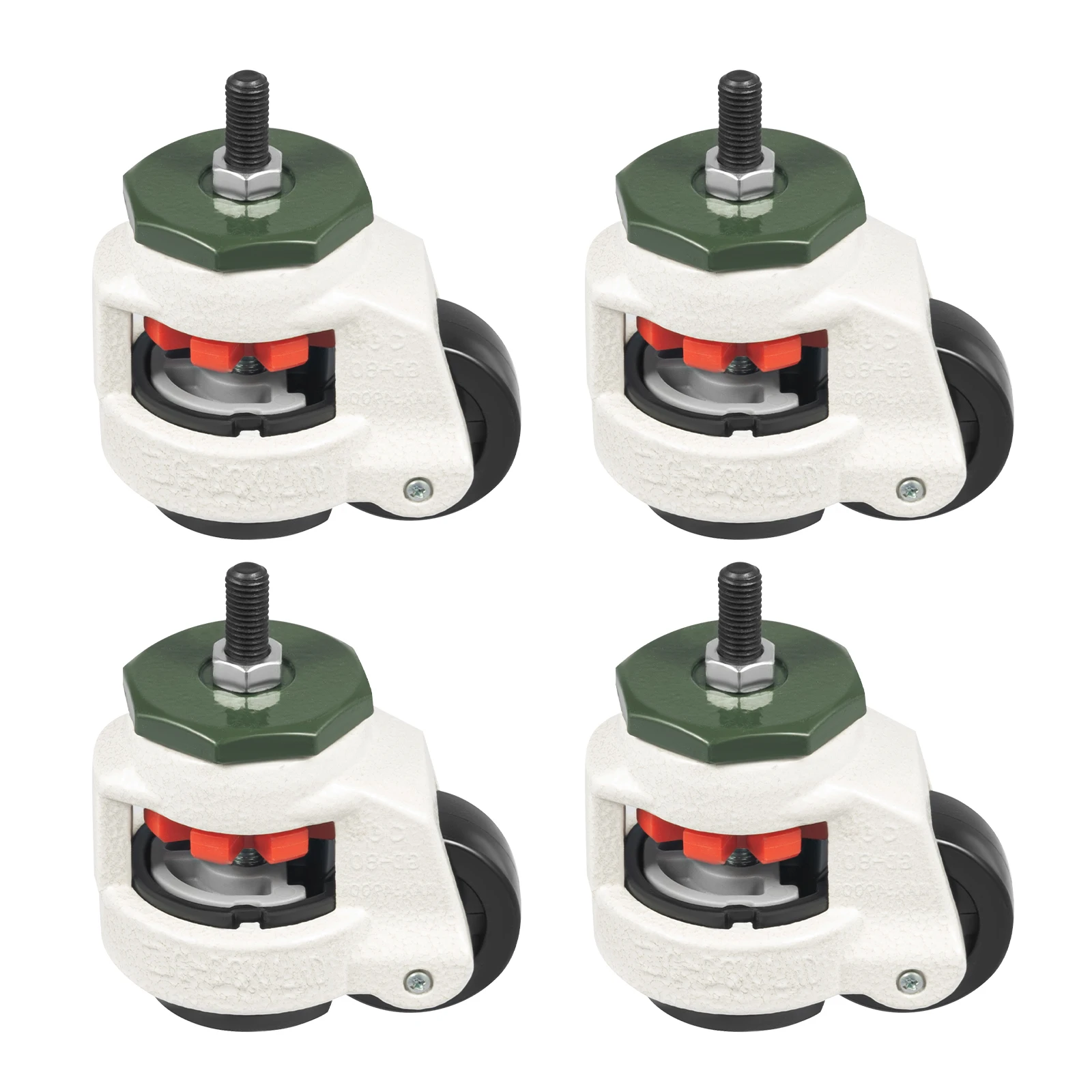 4 قطعة عجلة التسوية GD-80S عجلة نايلون 360 درجة دوارة 500 كجم تحميل عجلات قابلة للتعديل شديدة التحمل