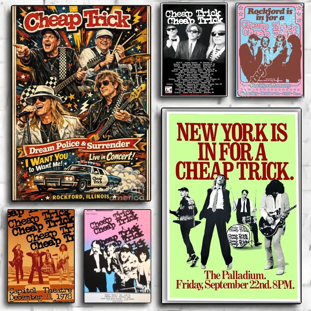 band C-Cheap Trick-K Poster Minimalist Wall Sticker for Cafe Office Bar Home Decor and Gift