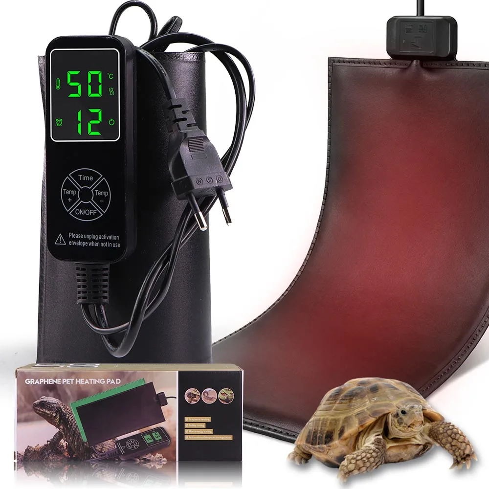 

137-5 Вт ПВХ нагревательный коврик для рептилий, грелка для растений, регулируемый регулятор температуры с таймером, комнатная теплица, сад, горшечная рассада