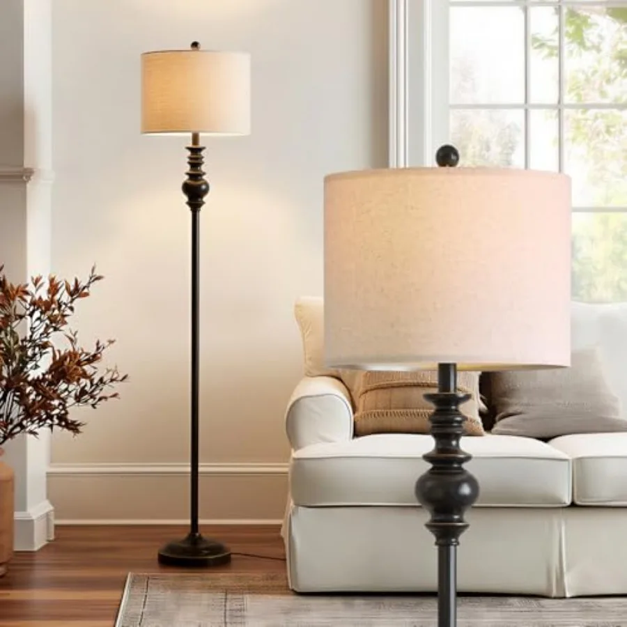 

64.25" Farmhouse Floor Lamp for Living Room, Tall Standing Lamp with Rotary Switch, Mid-Century Modern Reading Lamp for Bedroom
