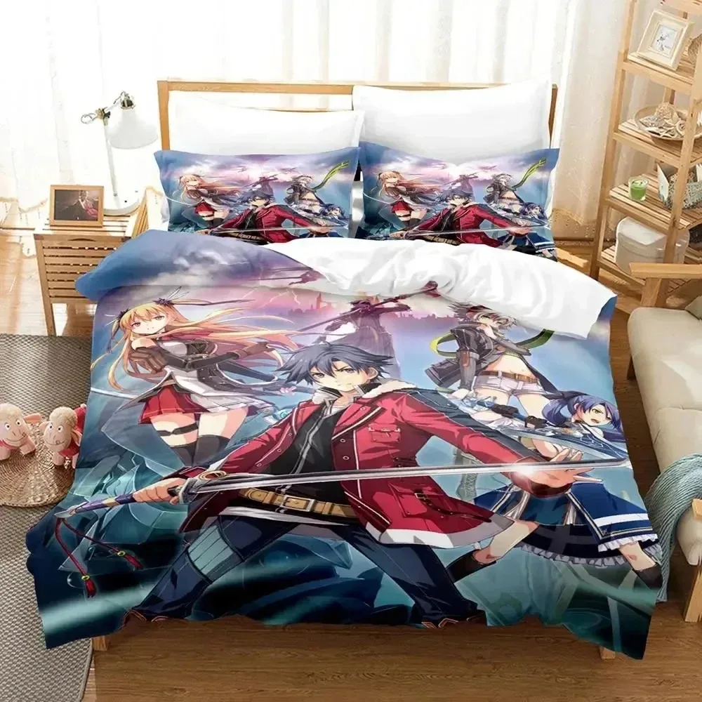 

Anime Legend of Heroes Bedding Set Duvet Cover Bed Set Quilt Cover Pillowcase Comforter king Queen Size Boys Adult Bedding Set