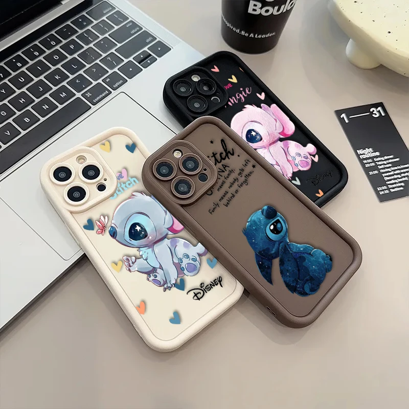 Disney Angie Stitch For iPhone 15 14 13 12 11 Pro Max XS Max X XR 7 8 Plus 6S Eye Ladder Phone Case