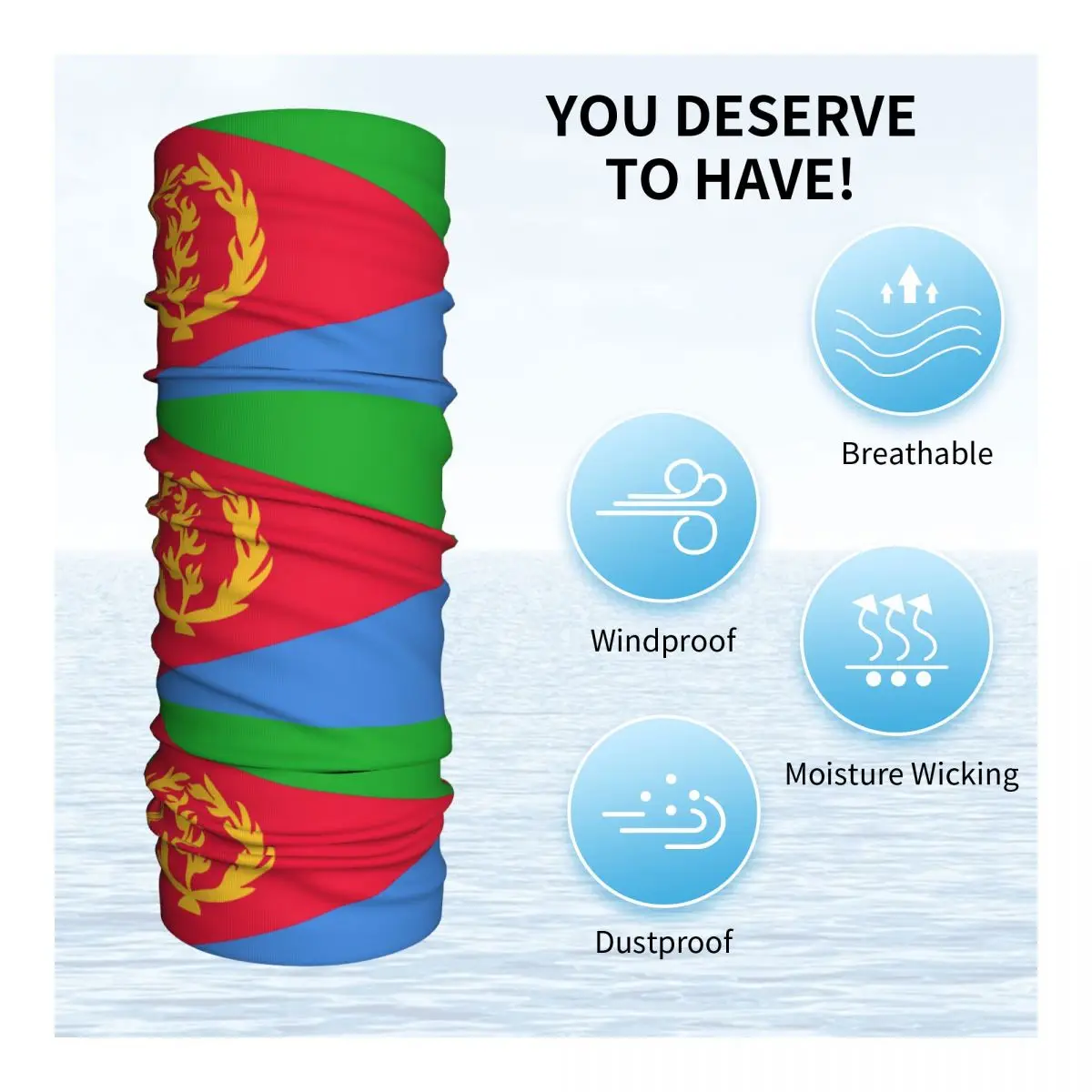 Eritrea Flag Bandana Neck Gaiter Windproof Face Scarf Cover Women Men Headband Tube Balaclava