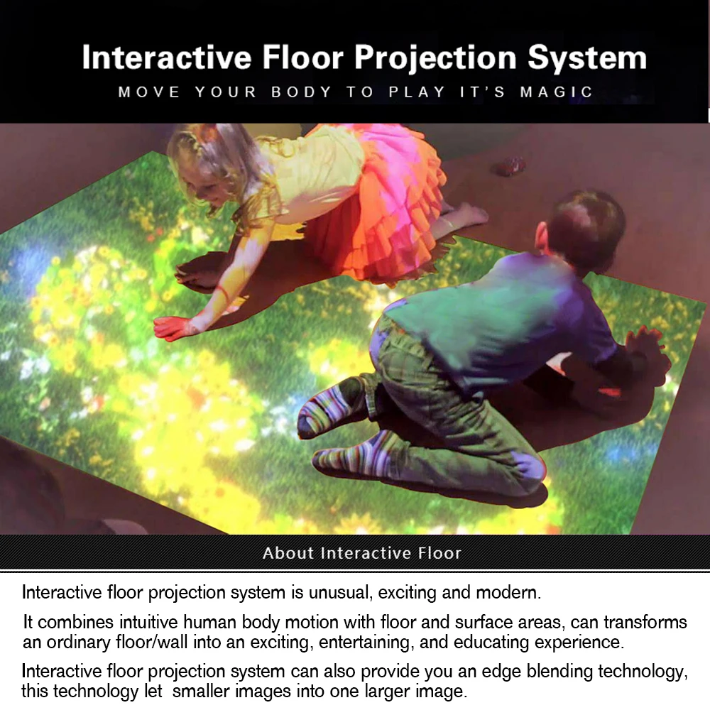 Sistema de Pizarra Interactiva táctil Virtual 3D, pantalla de proyección de patio de juegos portátil, centro de entretenimiento, juego mágico de