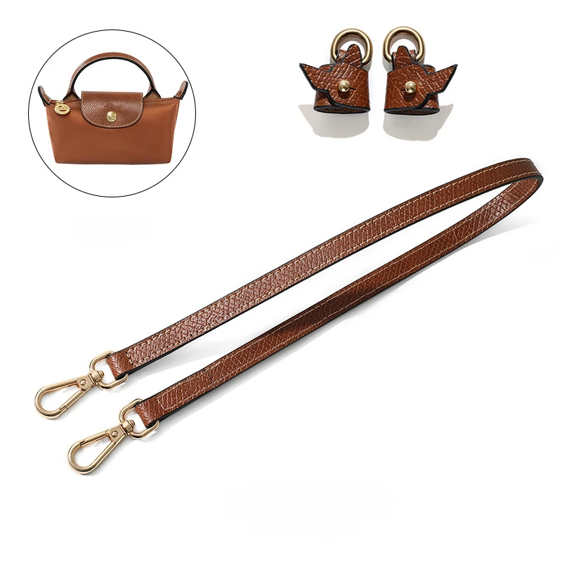 65cm Genuine Leather Bag Strap For Longchamp Mini Punch-free Shoulder Strap Set Transformation Crossbody Strap Bag Accessories