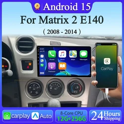 Android 15 Carplay Auto Car Radio For Toyota Matrix 2 E140 2008 2009 2010 2011 2012 2013 2014 Multimedia Player Navigation GPS