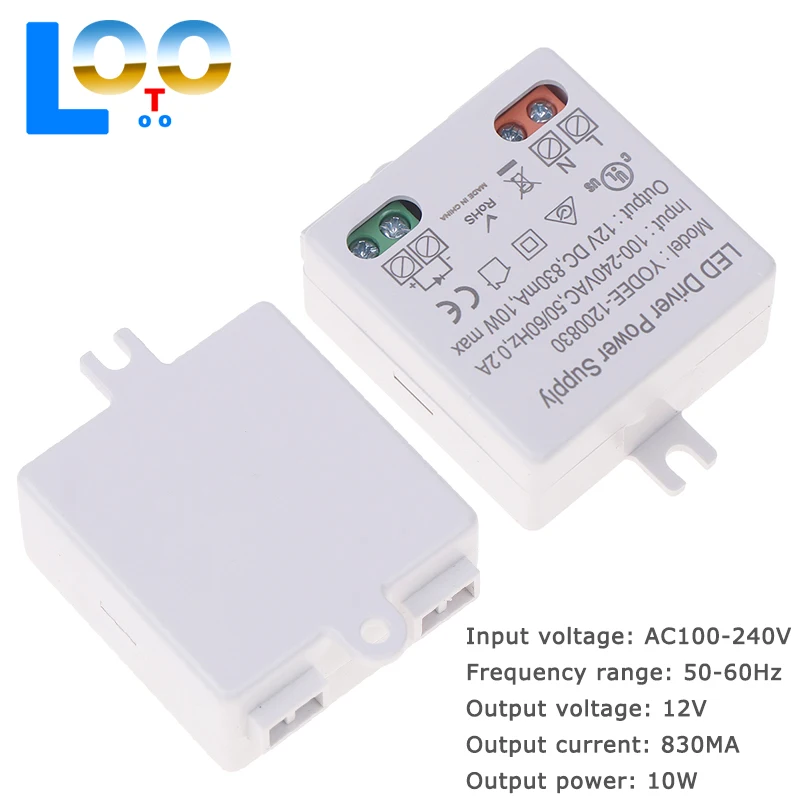 عملي LED سائق الطاقة الجهد المستمر محرك التيار الكهربائي ل 12 فولت LED أضواء المشارب التيار المتناوب إلى تيار مستمر 10 واط LED امدادات الطاقة