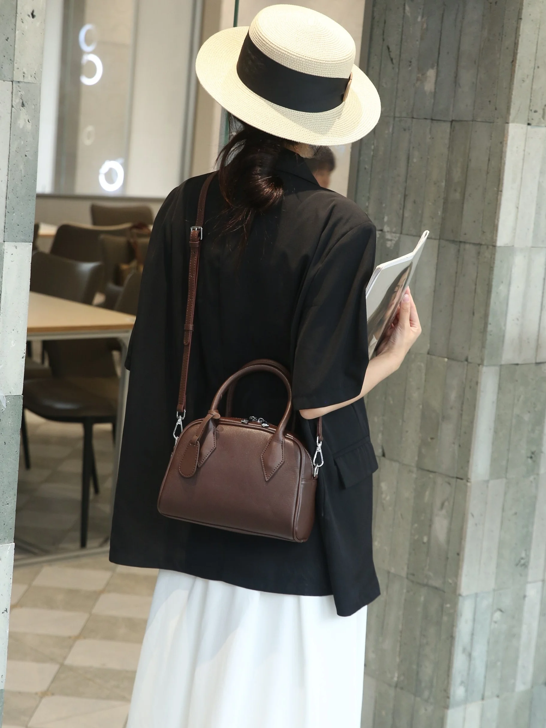 

Faionable Casual Top Layer Cowhide Leather Women's Tote Bag Single oulder Slant Cross Bag New 2025 Xikang Brand Handbag