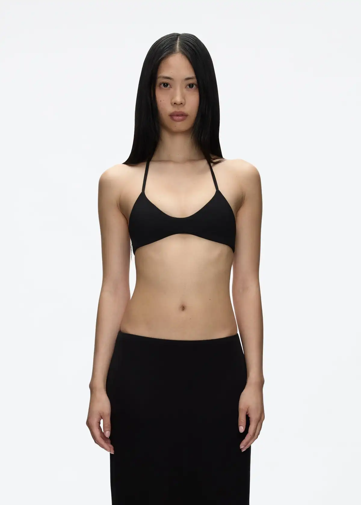 

Tank Black Women's Halter Bra Sexy Shallow Collar Sports Bra Close-Fitting Elastic Yoga Top