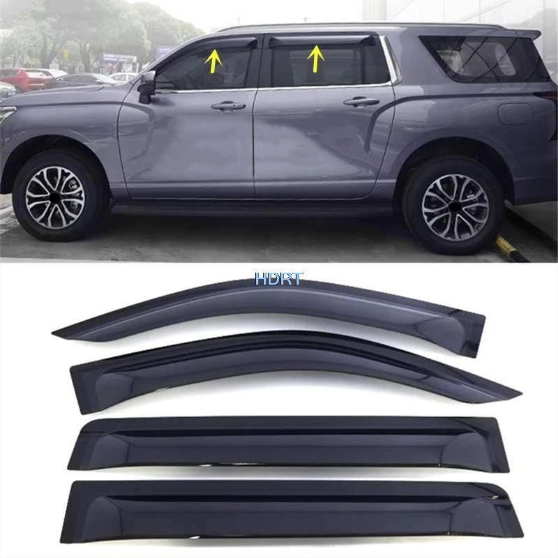 Car Styling Window Visor Trim For Great Wall GWM Haval H5 2023 + Widened Side Shade Sun Rain Screen Shelte Weather Shield Cover