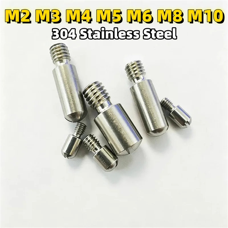 304 Stainless Steel M2 M3 M4 M5 M6 M8 M10 Slotted Dome External Thread Cylindrical Pins Locating Pin Shaft Headless Axial Screw