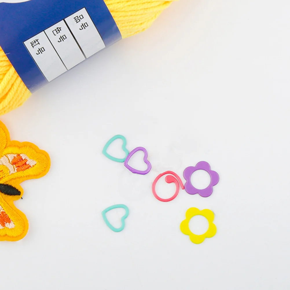 50 Pcs Round Stitch Markers Colorful Metal Wool Knitting Tools Ring for Crochet
