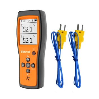 Elitech ICT-220 dual digital thermocouple temperature thermometer with 2 K type thermocouple probe, wide range -58~932°F