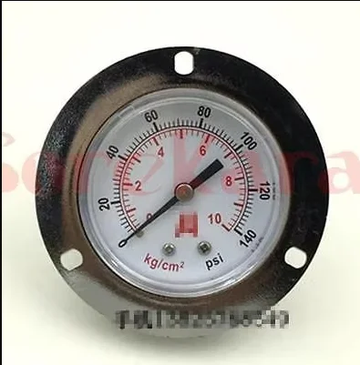 Silvery White 0-140 PSI Air Pressure Gauge 50mm Face Axial Mount With Edge G1/4\