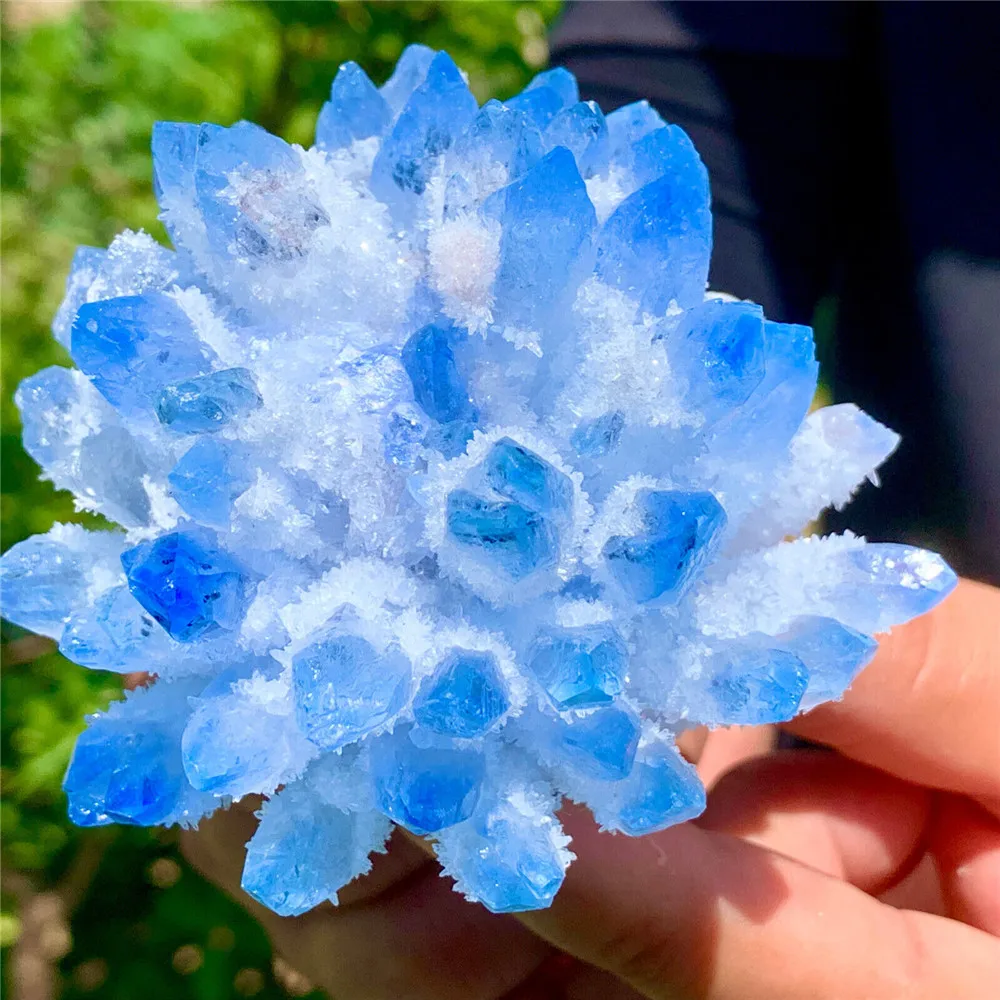 

Rare Beautiful Natural Blue Crystal Cluster Mineral Specimen Wedding Decoration Reiki Healing Specimen Home Decoration