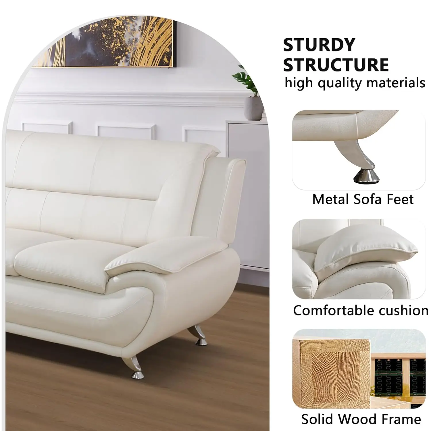 Leather Sofa Living Room Set 4