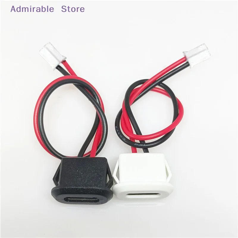 [W]2 Pin USB-C Type Waterproof USB Connector Direct compression female base Female Socket Charging Interface