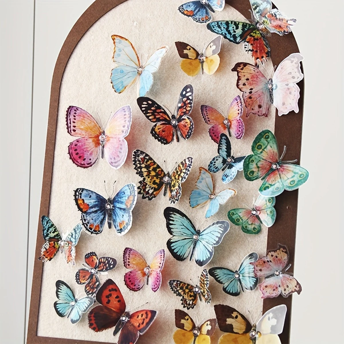 Adorno de mariposa de acuarela de plástico simulado, pegatinas de pared 3D, decoraciones para fiesta del Día de San Valentín y boda para la habitación del hogar