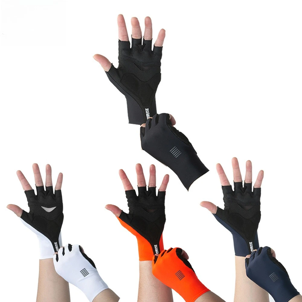 

Summer riding breathable solid color gloves sports non-slip and impact-proof half-finger cover