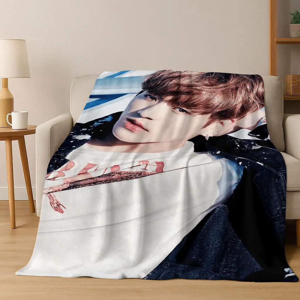 ثلاثية الأبعاد Kpop Jeon Jung Kook Jk JIMIN ستار الفانيلا بطانية لينة بطانية دافئة لغرفة النوم غرفة المعيشة السرير السفر التخييم نزهة هدية #4