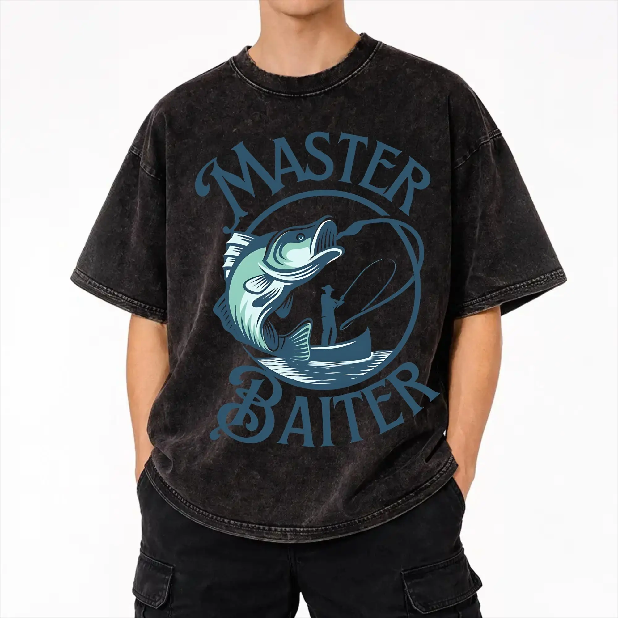 2026 Master Baiter Funny Fishing  Washed Shirts Outfit Oversize T-Shirt  for Men Women Tees