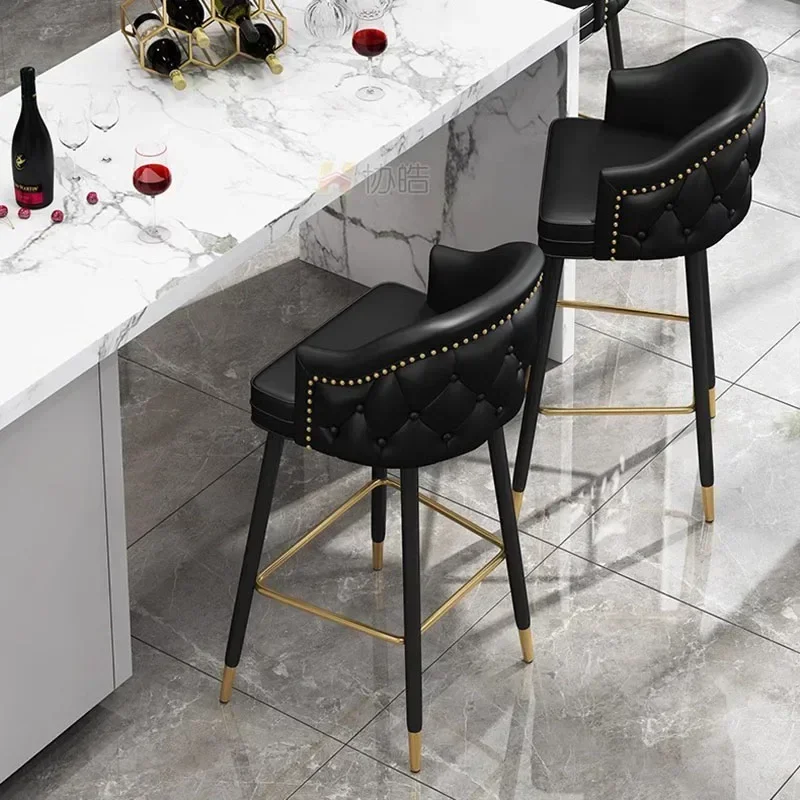 

Bar Stools Reception Modern Kitchen Designer High Barber Waiting Bar Chair Lounge Party Backrest Taburete Alto Home Furniture