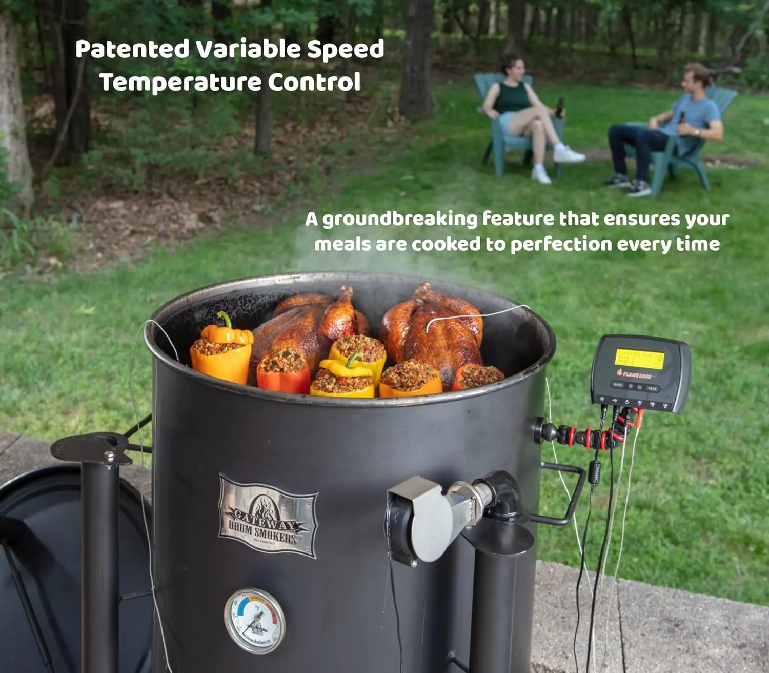 Smart BBQ Smoker Temperature Controller with Patented Variable Speed Fan, Flame 500 Universal Wi-Fi with 2 Probes for Webe