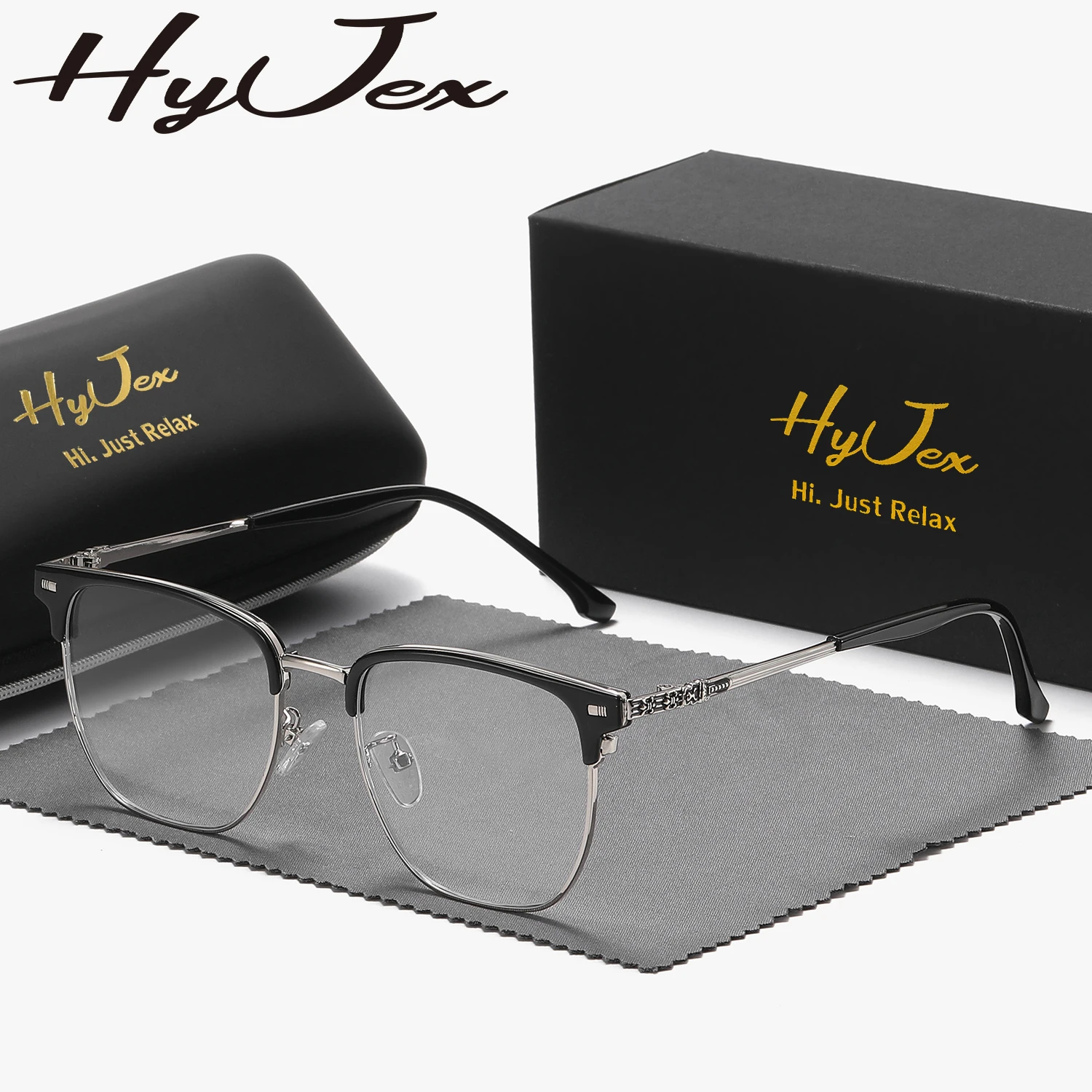 HyJex 1 Piece Unisex Reflecting Taste Full Frame Plaon Glasses Demonstrate Professionalism Square Frame Plaon Glasses