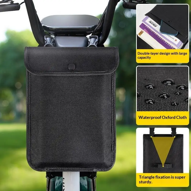 Waterproof Electric Bike Hanging Bag Durable PU Leather Universal Fit for Motorcycle Biking Outdoor Riding Activities