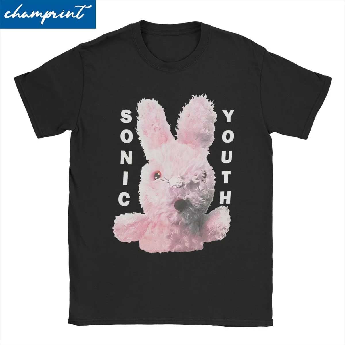 Fashion Pink Bunny T-Shirt Men Women's Round Neck 100% Cotton T Shirts Sonic Youth Rock Band Punk Tee Shirt New Arrival Clothing