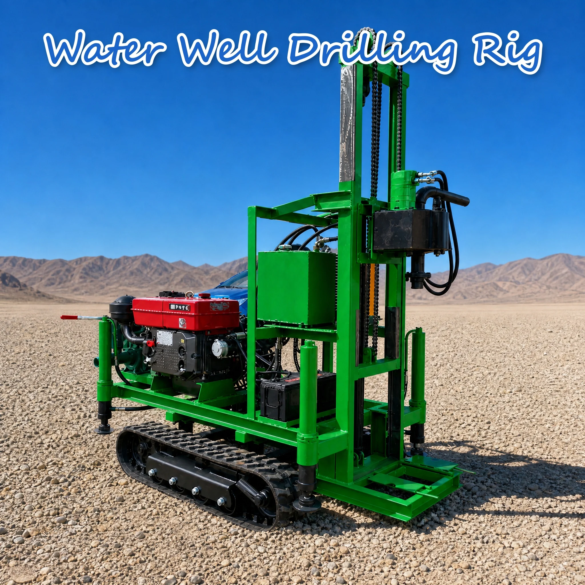 Customized Well Drilling Rig Diesel Driven 22HP to 35HP Hydraulic Operated Small Size for Irrigation High Torque Output