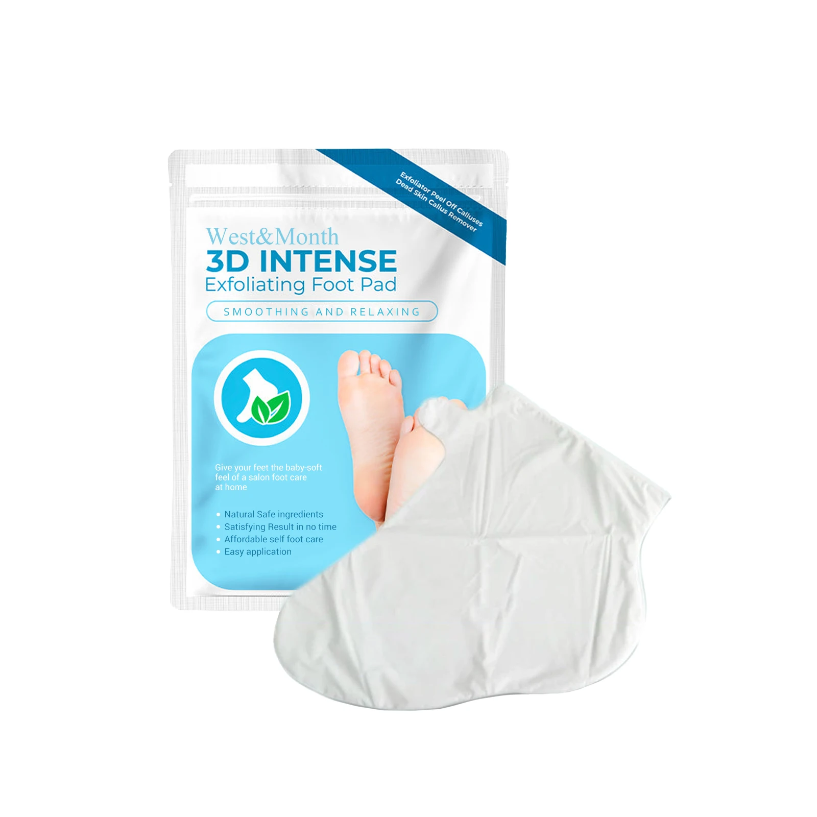 

WestMonth 3D Intense Exfoliating Foot Pad Foot Care Clean Horny Calluses Antichapping And Moisturizing Foot Mask 3pcs
