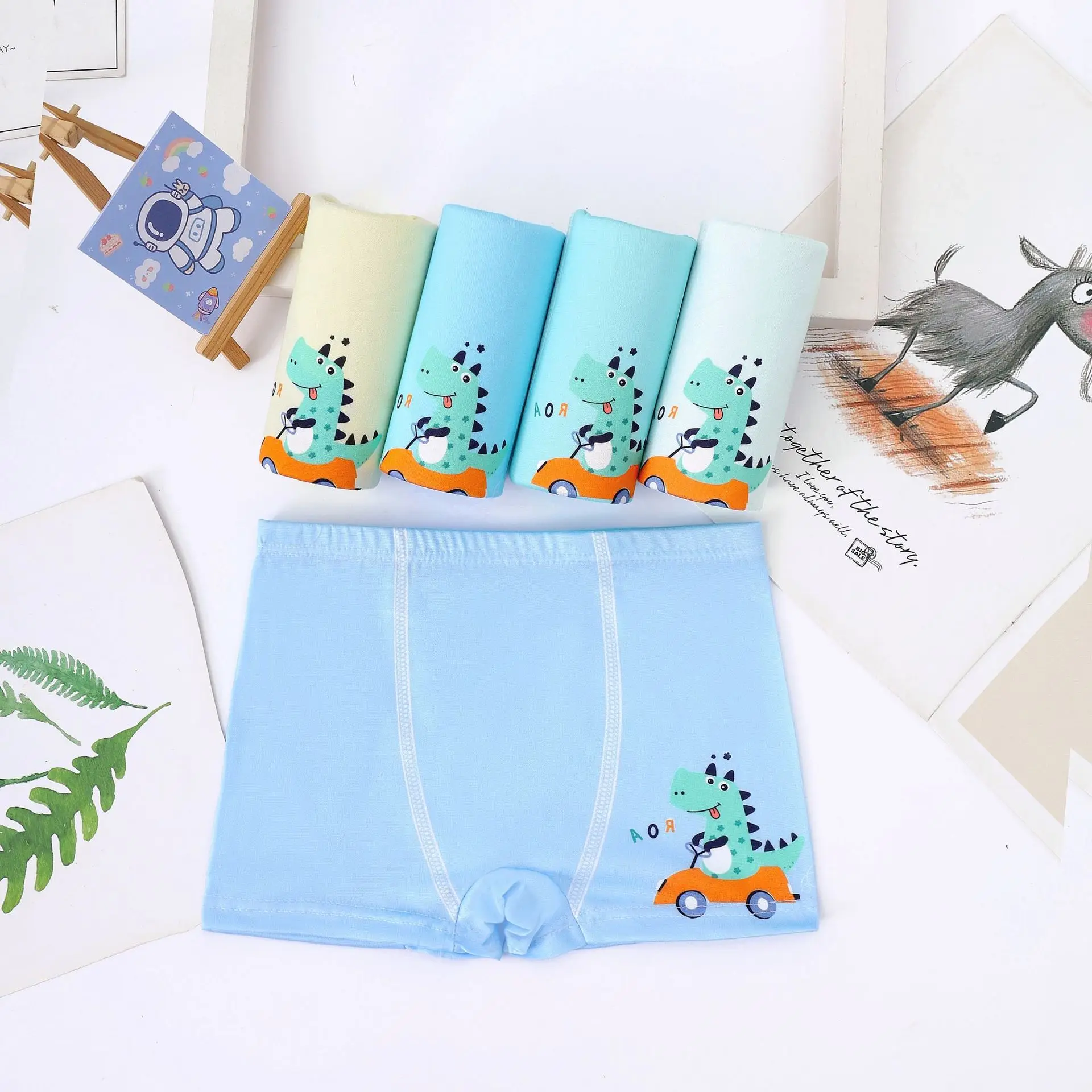 4pcs/Lot Children Boy Briefs Cotton Soft Toddler Cartoon Girl Short Panties Kid Underwear for Infant Boy Teen Underpant 2 -15 Ye