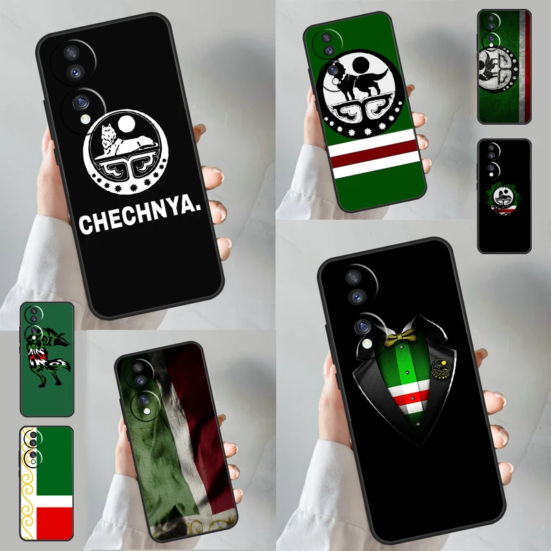 Chechnya Flag Chechen Wolf Phone Case For Honor X8b X9b X8 X9 X6a X7a X8a X9a Honor Magic 6 Pro 5 Lite 50 70 90 Cover