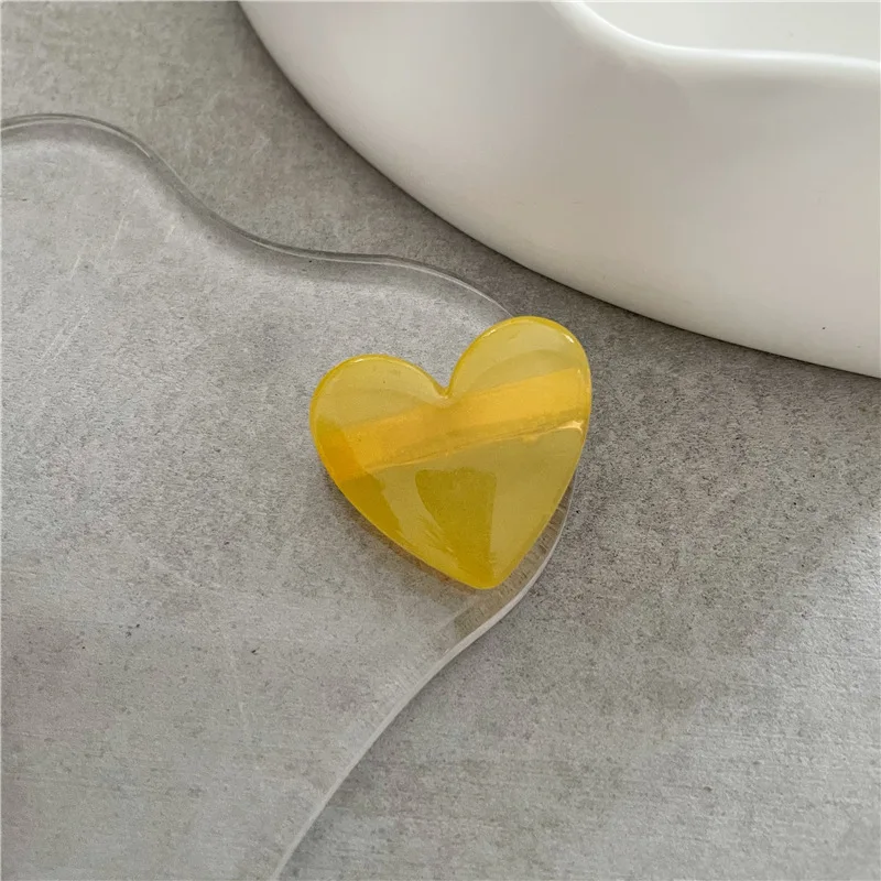 Summer small fresh jelly color acrylic love hairpin side clip girl heart peach heart duckbill clip bangs clip