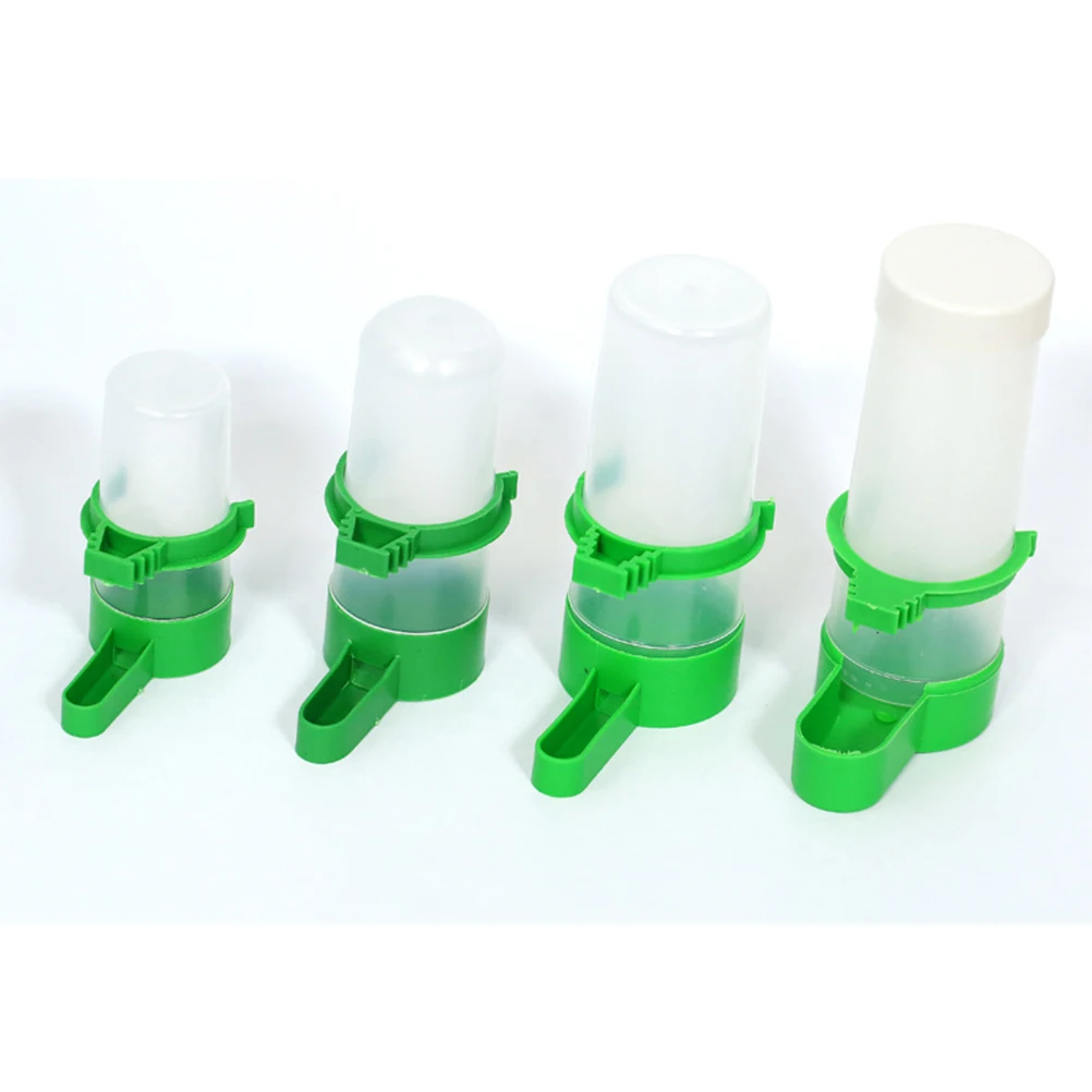 

Automatic Bird Water Feeder Parrot Drinking Cup Easy Clean Hollow Design Portable Pet Feeding Cup for Small Medium Birds Green
